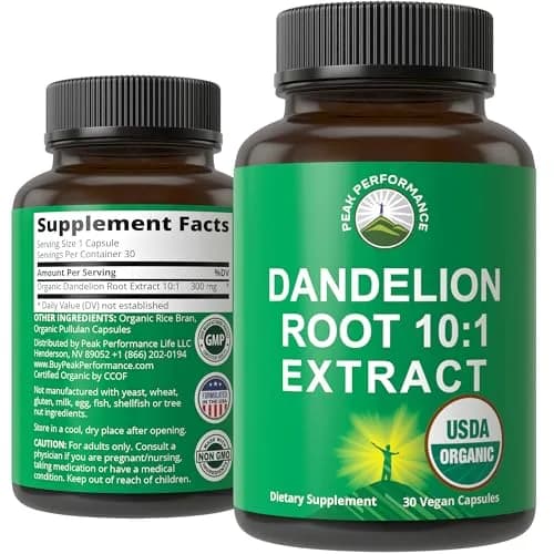 Peak Performance Organic Dandelion Root Capsules Capsule