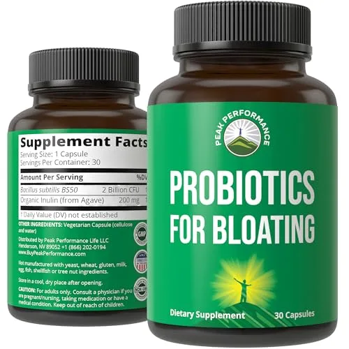 Peak Performance Bloat & Gas Probiotic Capsules