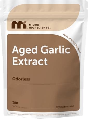 Micro Ingredients Odorless Garlic, 300 Softgels | 2 Years Aged Garlic Extract | Grown Allium Sativum Bulb | Natural Herbal Supplements | Non-GMO, Gluten Free — view 1 of 5