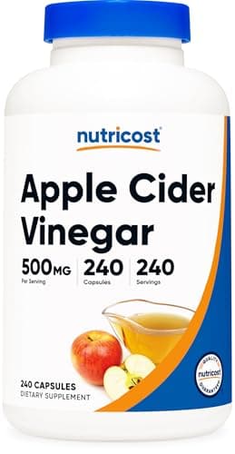 Nutricost Apple Cider Vinegar Capsules 500mg, 240 Vegetarian Capsules - Natural, Vegetarian, GMP, Non-GMO and Gluten Free — view 1 of 5