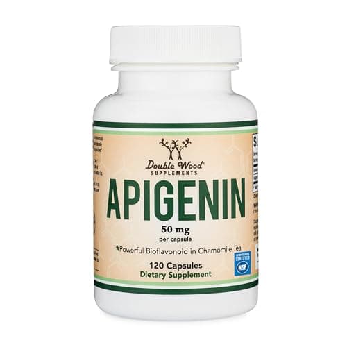 Apigenin Supplement - 50mg per Capsule, 120 Count (Powerful Bioflavonoid Found in Chamomile Tea for Relaxation, Sleep, and Mood) Senolytic Flavonols for Aging (Gluten Free) by Double Wood — view 1 of 5