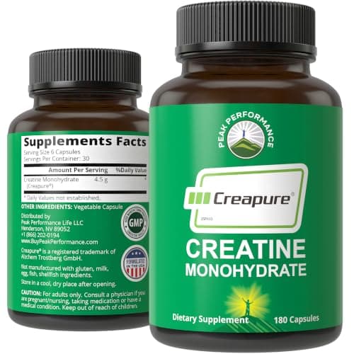 Peak Performance Creapure Creatine Monohydrate Capsules supplement product image 1 of 5