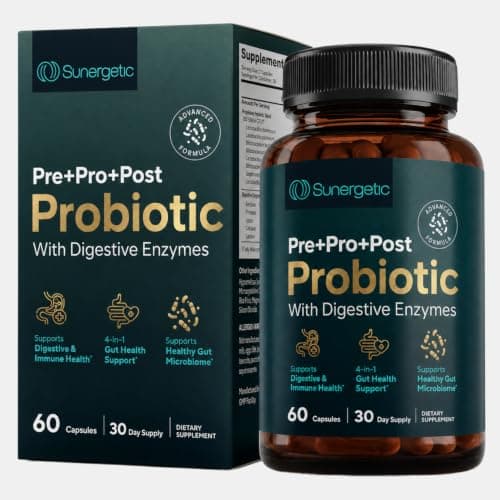 Sunergetic 4-in-1 Probiotic Prebiotic Postbiotic Enzyme supplement product image 1 of 5