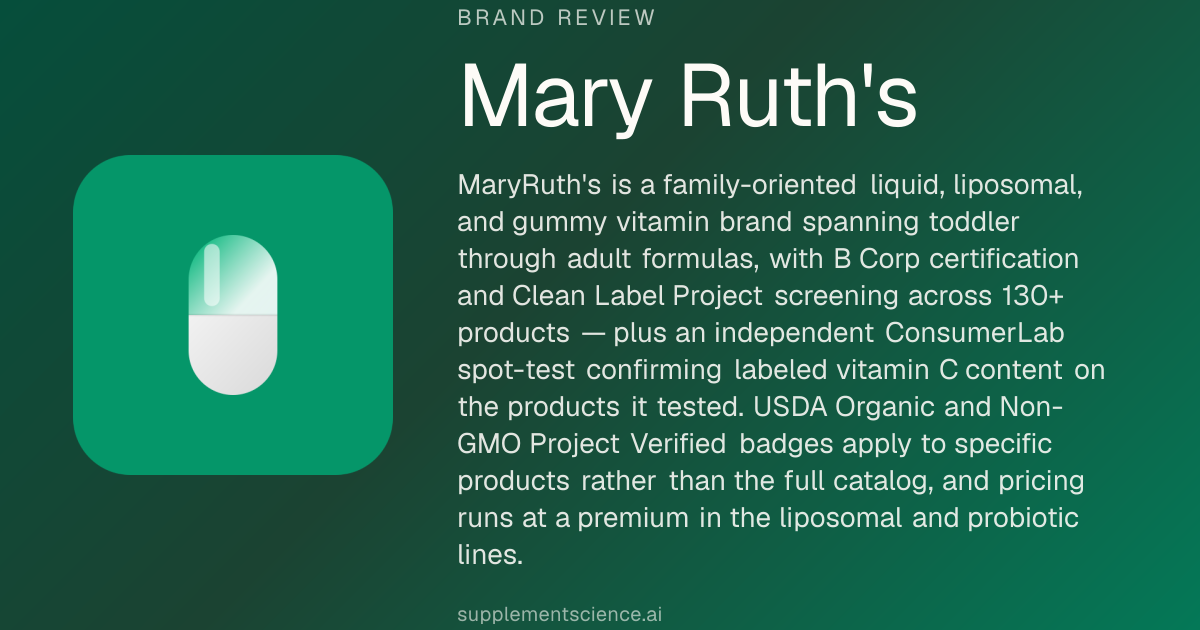 Mary Ruth's Review 2026: Brand Profile