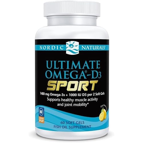 Nordic Naturals Ultimate Omega-D3 Sport, Lemon - 60 Soft Gels - 1480 mg Omega-3 + 1000 IU Vitamin D3