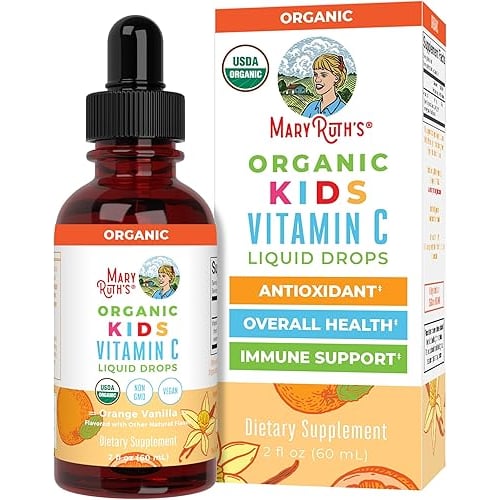 Mary Ruth's MaryRuth Organics USDA Kids Vitamin C Drops | Vegan Immune Support Supplement for Ages 4