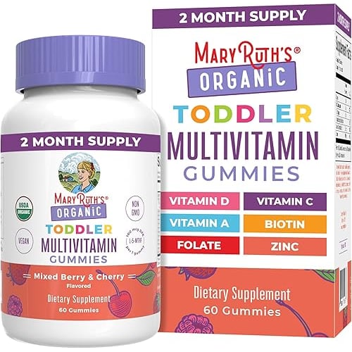 Mary Ruth's MaryRuth's Organic Toddler Multivitamin Gummies | Ages 4+ | Vitamin A, C, D, E, B6, B12,