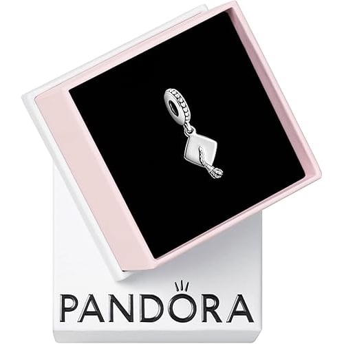 Thorne PANDORA Graduation Cap Dangle Charm - Compatible with PANDORA Moments - Sterling Silver - Gif