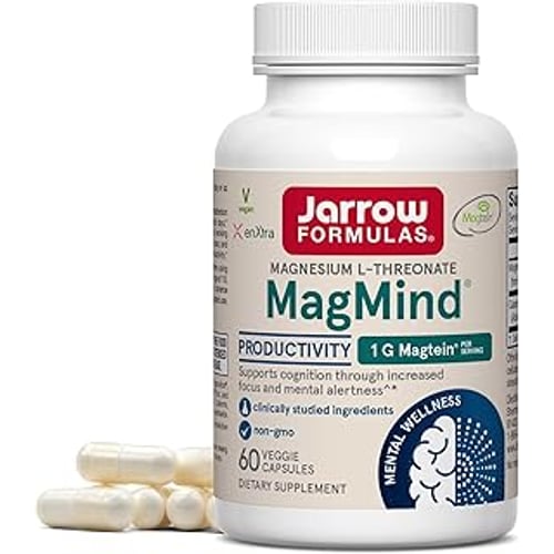 Jarrow Formulas Magnesium L-Threonate, MagMind Productivity, High Absorption Magnesium, Brain Supple