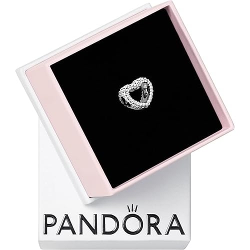 Thorne PANDORA Beaded Open Heart Charm - Compatible with PANDORA Moments - Gift for Her - Made with 