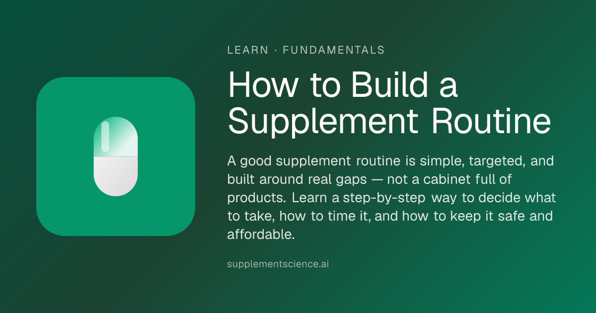 How to Build a Supplement Routine