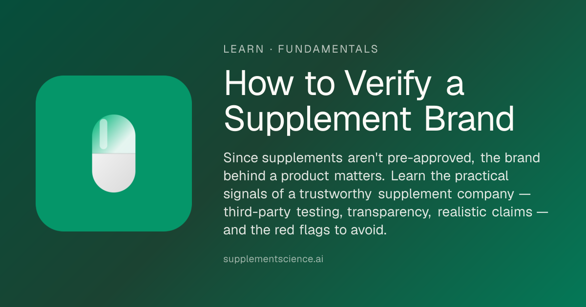How to Verify a Supplement Brand