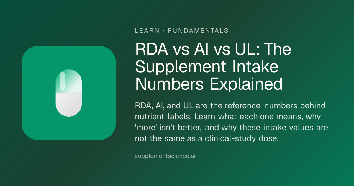 RDA vs AI vs UL: Intake Numbers Explained