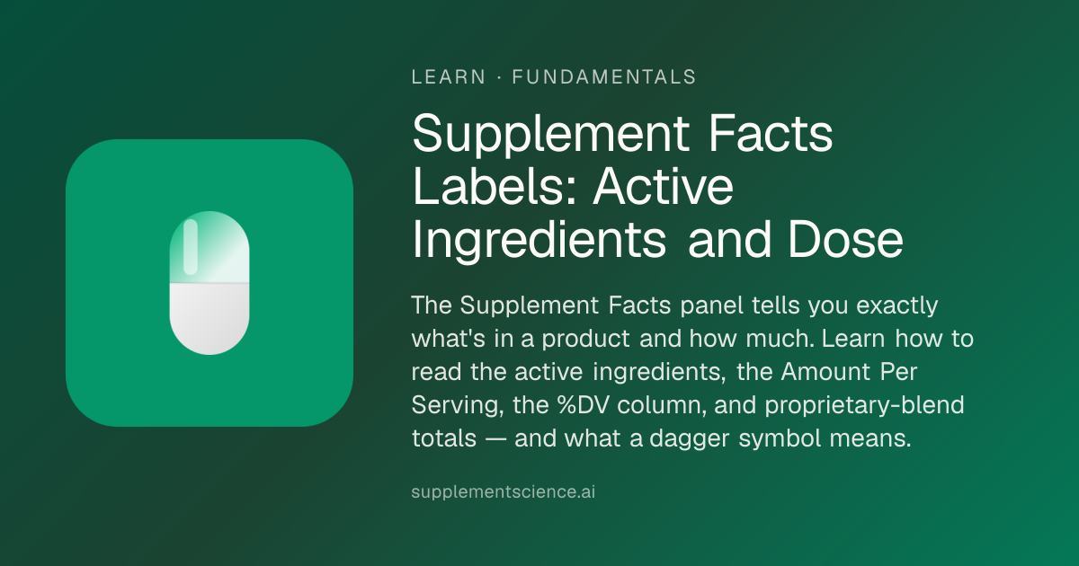 Supplement Facts: Active Ingredients & Dose