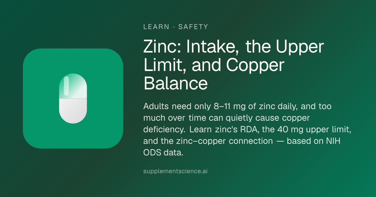 Zinc Intake and Copper Balance Explained