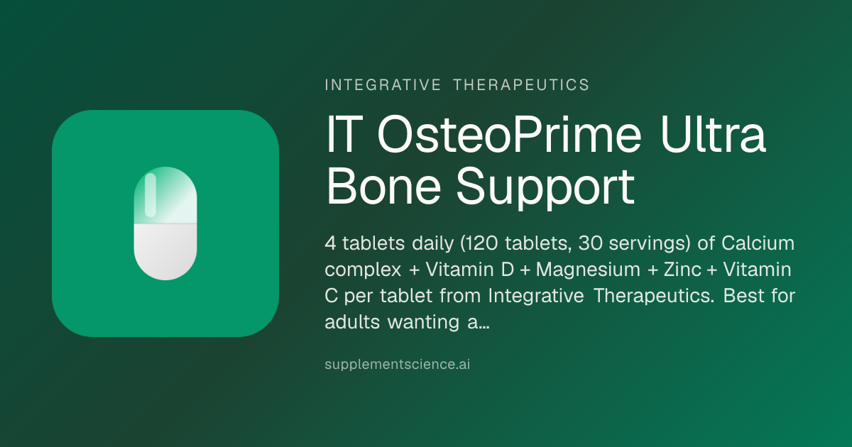 IT OsteoPrime Ultra Bone Supp… Review | SupplementScience.ai