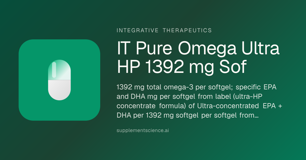 IT Pure Omega Ultra HP 1392 m… Review | SupplementScience.ai